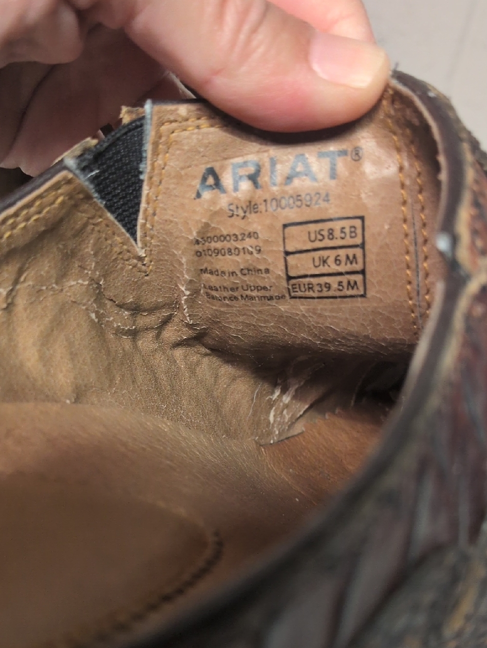 Ariat Brown Python Print Leather Pointed Toe Western Mules Size 8.5 - Picture 9 of 10
